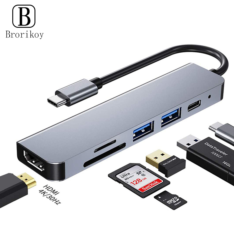 Usb Hub Type C - 6 In 1 PD Type C