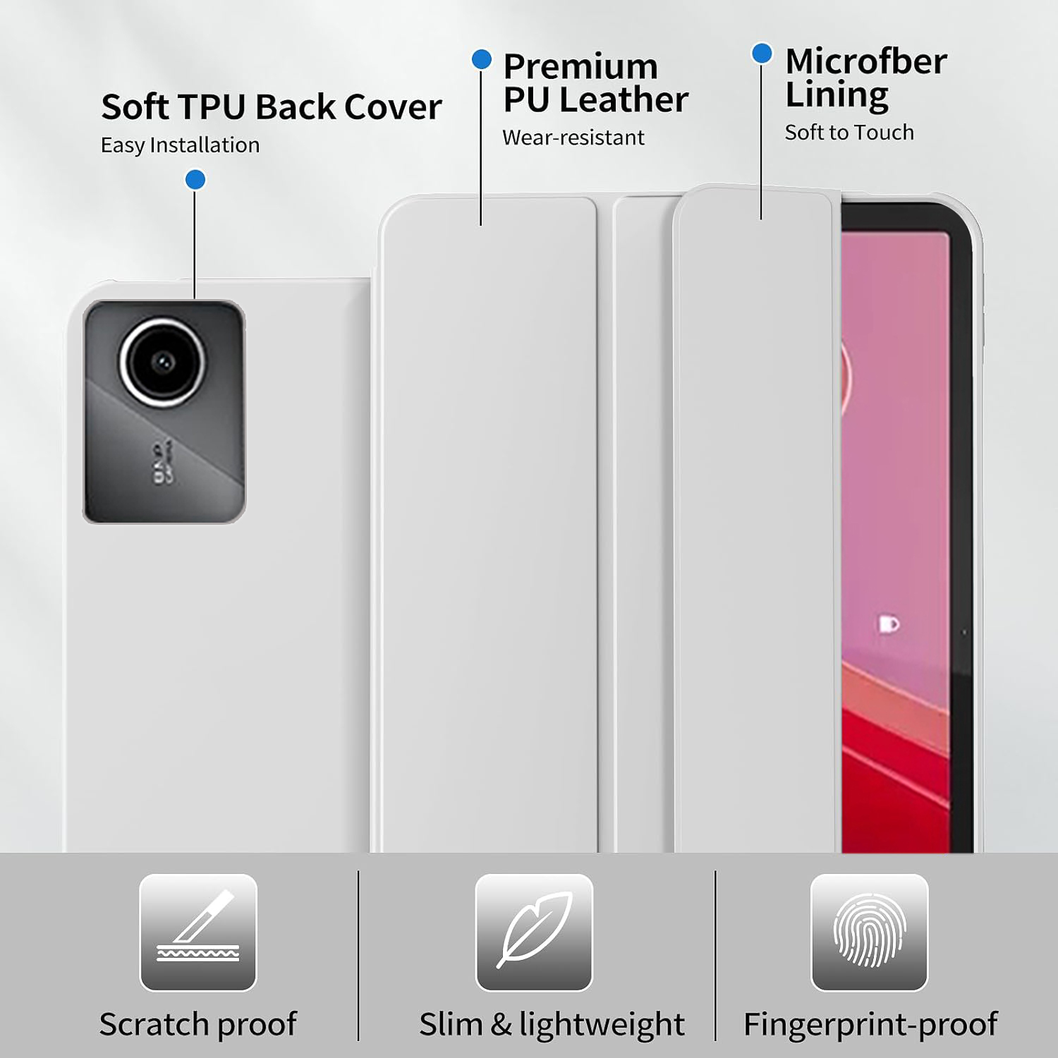 Tri-fold Flip Case For Lenovo  - Lenovo Tablet M11 Accessories ulasan dan harga
