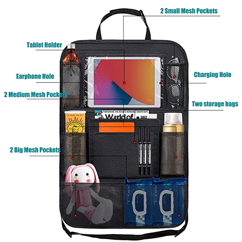 1pc Car Backseat Organizer wit - Tablet Accessories Bag ulasan dan harga