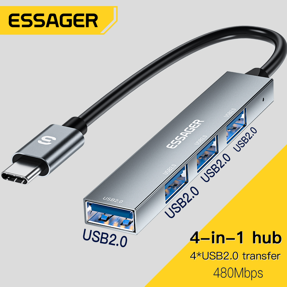 Essager 4 in 1 USB C Cable Hub - Usb Hub Type C ulasan dan harga
