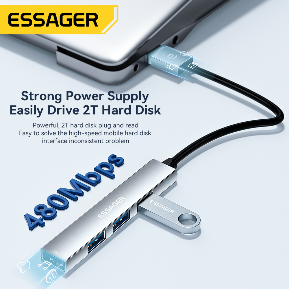 Essager 4 in 1 USB C Cable Hub - Usb Hub Type C ulasan dan harga