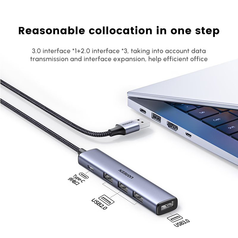 UGREEN USB Hub with 4 USB2.0 P - Usb Hub Type C ulasan dan harga