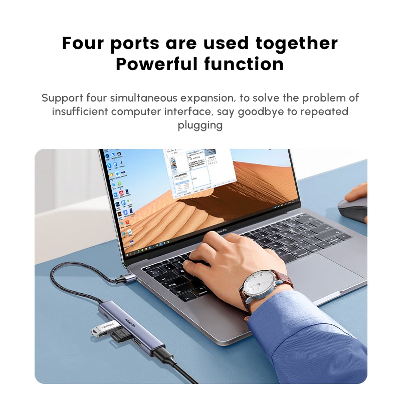 UGREEN USB Hub with 4 USB2.0 P - Usb Hub Type C ulasan dan harga