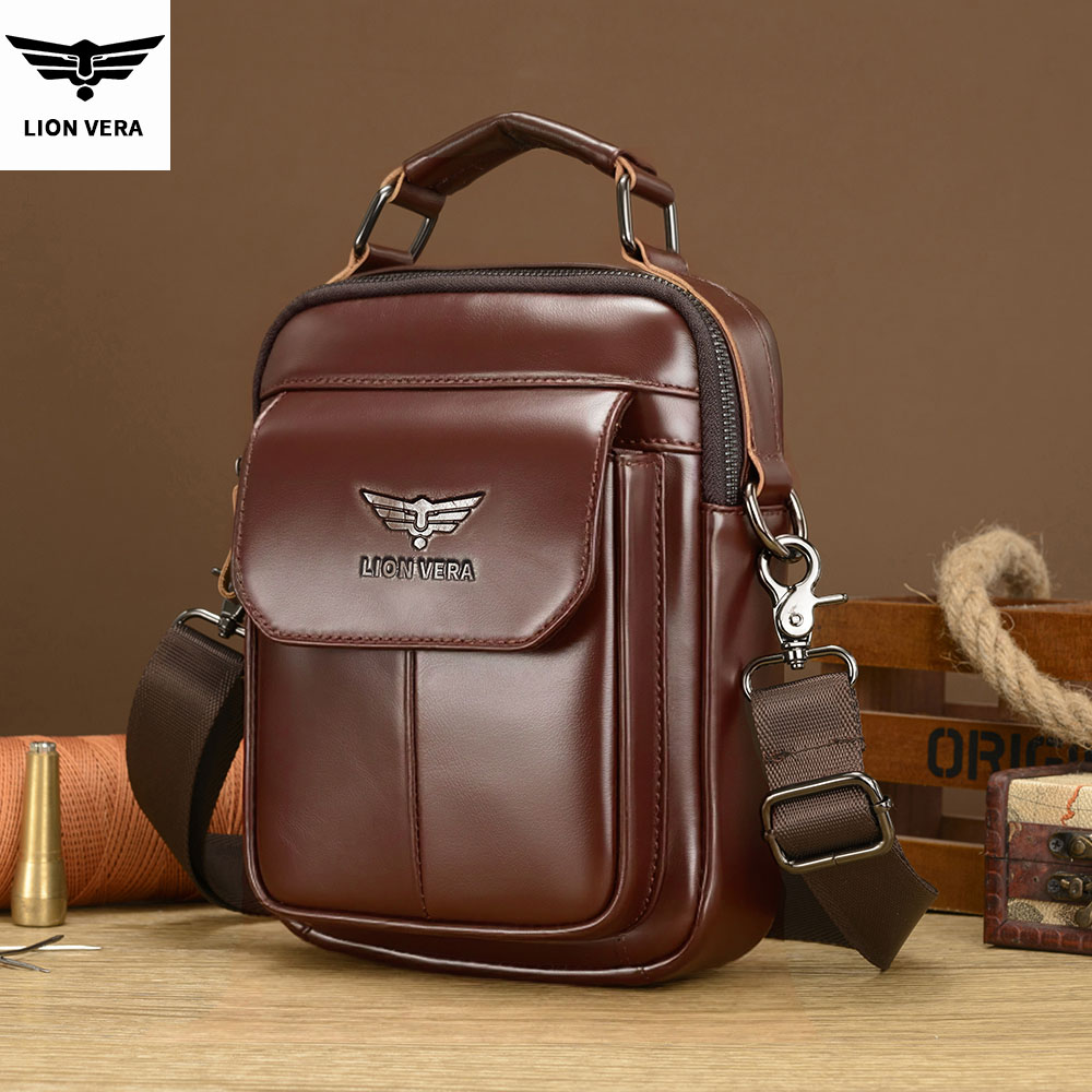 LION VERA Men's Genuine Leathe - Tablet Accessories Bag ulasan dan harga