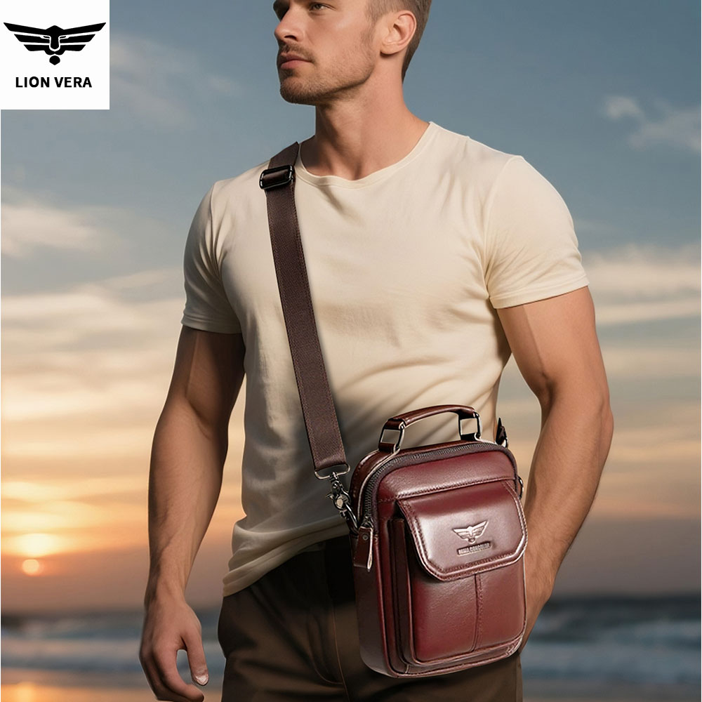 LION VERA Men's Genuine Leathe - Tablet Accessories Bag ulasan dan harga