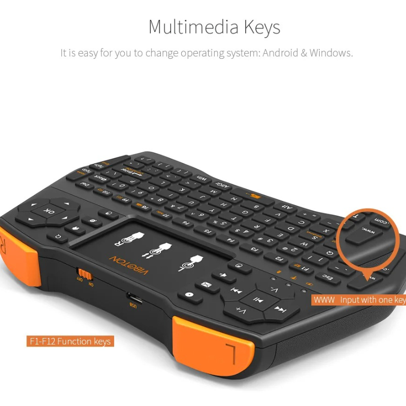 2.4G Tricolor Backlight Wirele - Bluetooth Trackpad ulasan dan harga