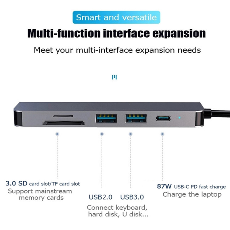 6 In 1 PD Type C Docking Stati - Usb Hub Type C ulasan dan harga