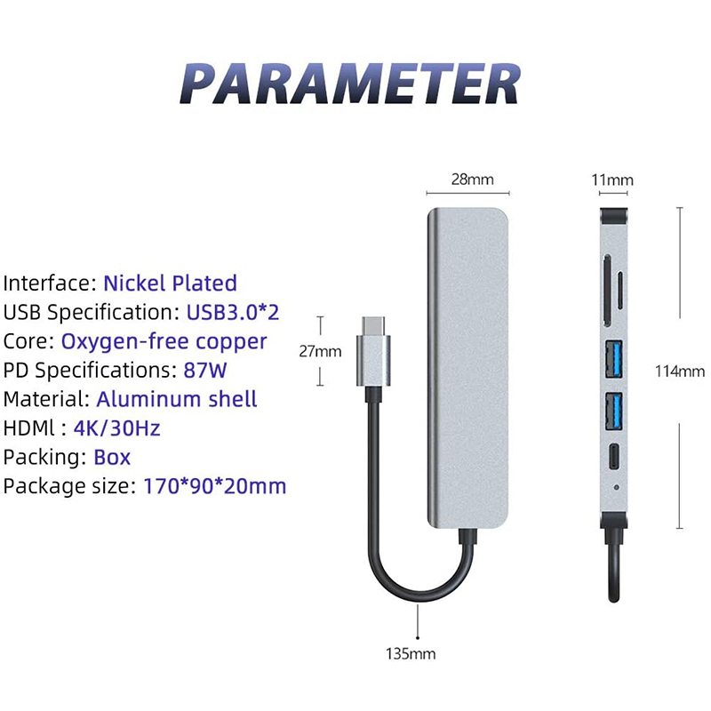 6 In 1 PD Type C Docking Stati - Usb Hub Type C ulasan dan harga